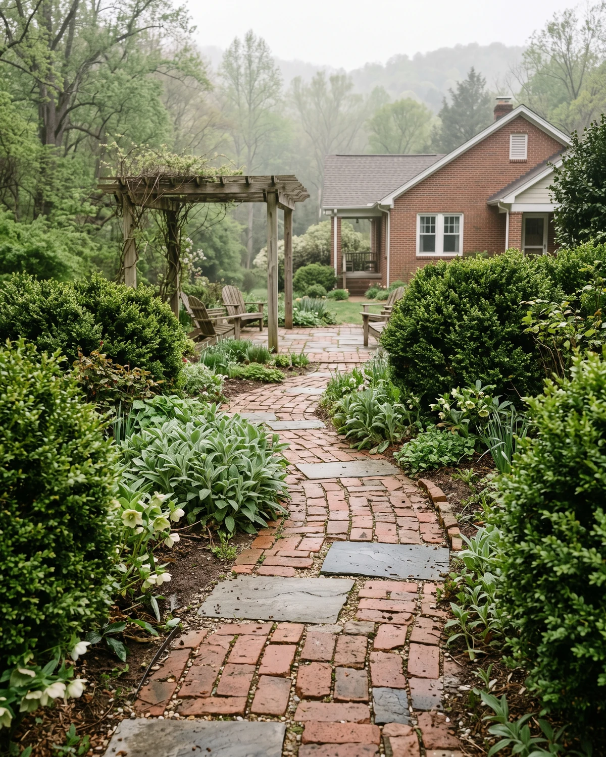 Generated Salem hardscape planning concept showing a distinct material and outdoor-room inspiration view